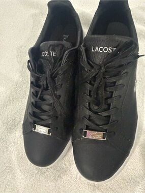 Lacoste Black Sneakers with White Soles